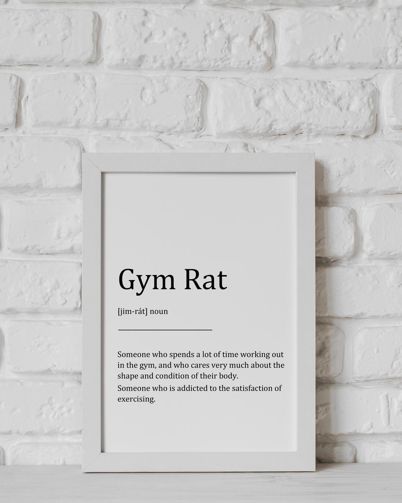 GYM RAT DEFINITION Poster, Digital Download, Gym Definition Print