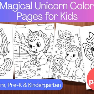 75 Magical Unicorn Coloring Pages for Kids - Printable Coloring Book - Girls & Boys Activity Sheets - Coloring Pages