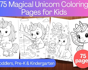 Unicorn Coloring Book for Kids: 75 Printable Activity Pages (PDF Download)
