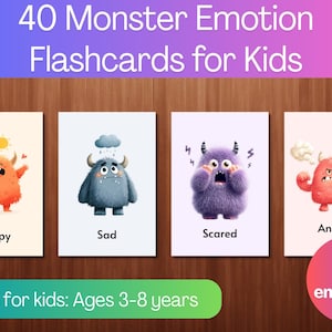 Monster Emotion Flashcards: leeractiviteit kindergevoelens (pdf-download)