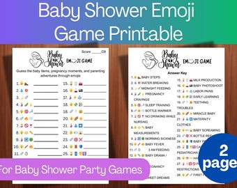 Baby Shower Emoji Game: Guess the Baby Items (Digital Download)