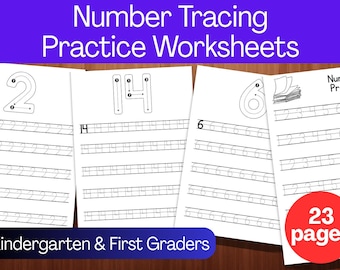 Number Tracing Worksheets 0-20: Preschool Handwriting Practice (PDF Download A4/US Letter Size)