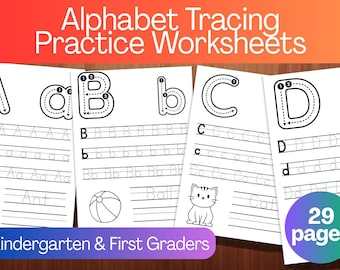 Alphabet Tracing Worksheets: Handwriting Practice for Preschoolers (PDF Download A4/US Letter Size)