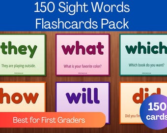 Sight Words Flashcards: Kindergarten & 1st Grade Reading (Printable PDF