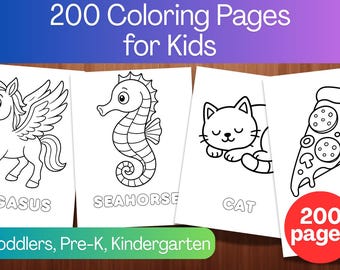 Coloring Pages Collection: 200 Fun Designs for Kids (PDF Download)