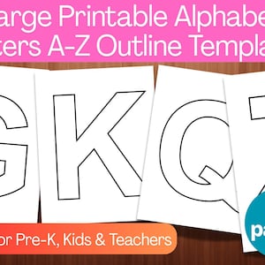 Large Printable Alphabet Letters A-Z Outline Templates - Block Letters for Classroom, Crafts & Teaching