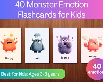 Monster Emotion Flashcards: Kids' Feelings Learning Activity (PDF Download