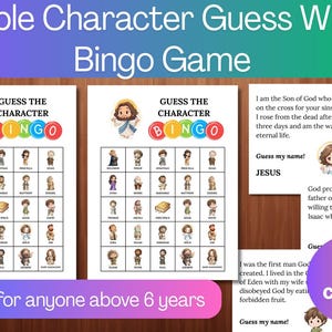 Bible Character Bingo Game: Sunday School Christian Learning (Printable Digital Download)