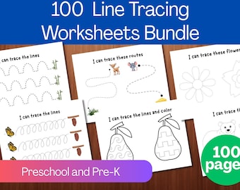 Line Tracing Worksheets Bundle: Preschool Pre-Writing Practice (Printable PDF Activity Book)