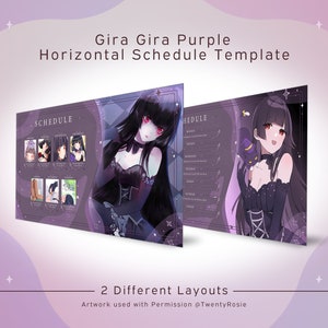 Stream Schedule Socials Purple Sparkle Gira Gira Simple Cute Star Design Elegante