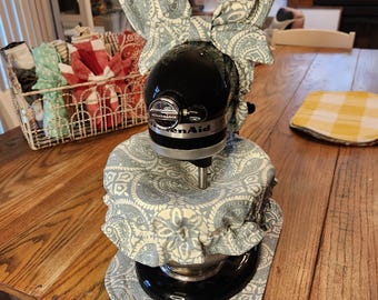 Stand Mixer Outfit with Bow, Bowl Cover, and Appliance Pad l Paisley Pattern 4 Color Options