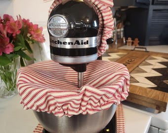 Conjunto de batidora de pie, funda para bol con lazo y protector para electrodomésticos con estampados clásicos