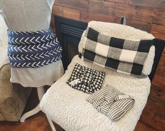 Bolsa de arroz manos libres grande de 9 x 16 pulgadas con paquete de frío/calor y lazos