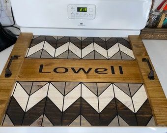 Personalized Carved Noodle Board Stove Top Cover