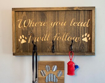 Soporte para correa de perro l Ganchos para correa de mascotas