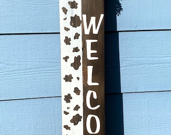 Porche más delgado pintado a mano, decoración del patio de la granja, cartel de bienvenida con arco