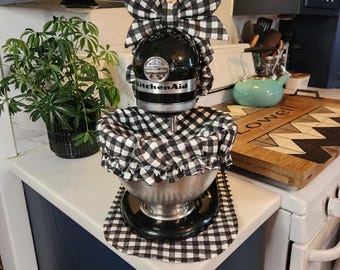 Juego de funda para batidora de pie Buffalo Check, almohadilla para electrodomésticos y lazo