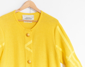 Yellow Cardigan Dress - Steve Fabrikant Neiman Marcus - Vintage