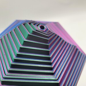 Pack De 2 Juguetes Fidget Hexagonales Impresos En 3D – Fractal De 7 Cm, Colores Vivos, Alivian Estrés Y Ansiedad Para Niños Y Adultos Con TDAH