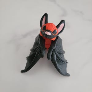 Adorable Flexi Bat - Cute Bat, Bat Toy, Halloween Bat, Bat Decoration, Halloween Decor, Fidget Toy, Articulated Bat