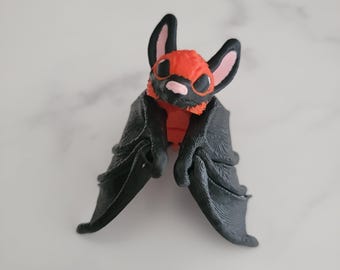 Adorable Flexi Bat - Cute Bat, Bat Toy, Halloween Bat, Bat Decoration, Halloween Decor, Fidget Toy, Articulated Bat