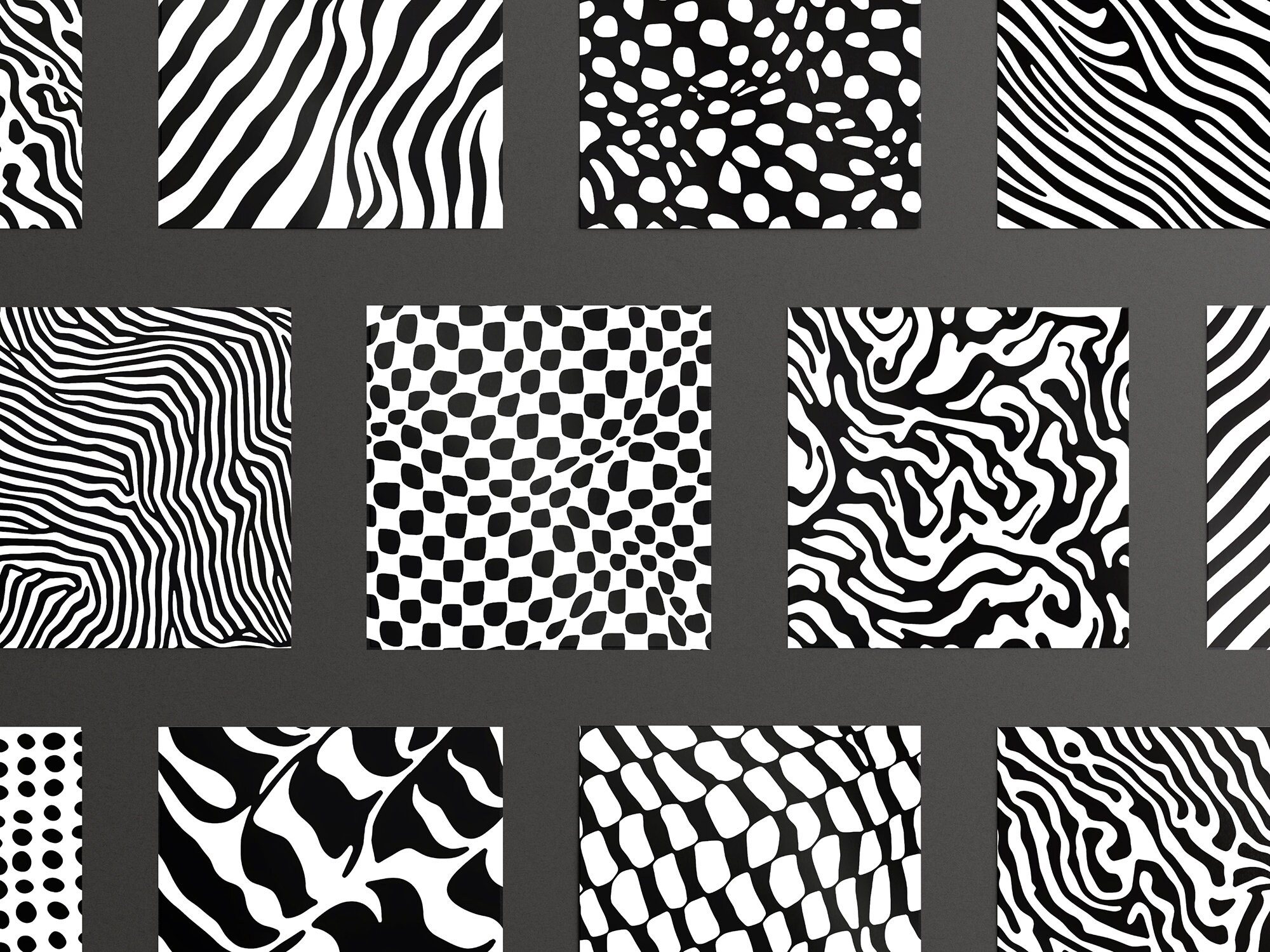 50 Vector Optical Illusion Seamless Patterns, SVG, B&W, Mega Bundle ...