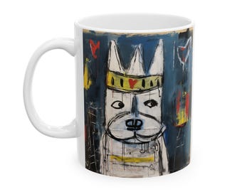 Crown Dog Brothers Mug - Animal Painting, Dog Art Decor For Gift