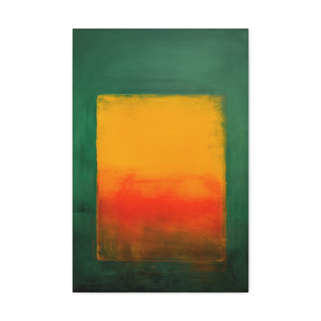 Green and Orange - Rothko Inspired Painting, Abstract Painting, Canvas ...