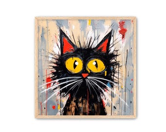 Abstract Cat Graffiti Art Print: Street Style Home Decor