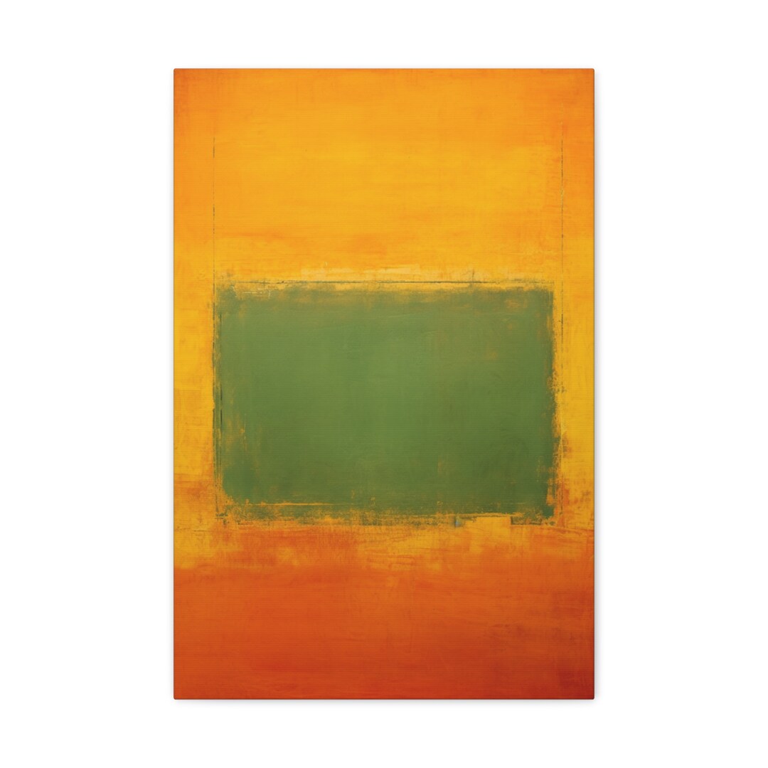 Green and Orange - Rothko Inspired Painting, Abstract Painting, Canvas ...