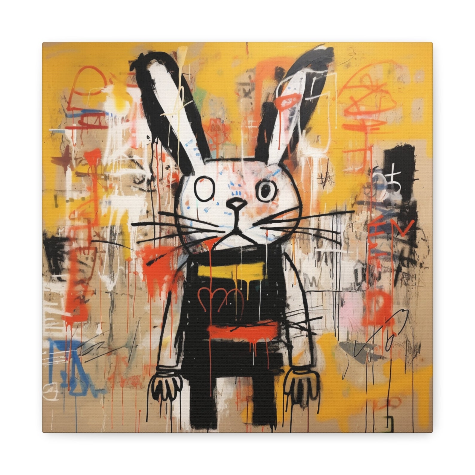 Rabbit Basquiat Inspired Art, Canvas Prints, Canvas Art, Wall Decor ...