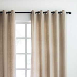 Blackout Linen Curtains With Grommets, 30 Colors, 1 Panel, Grommet Curtain  Panels, Linen Window Curtains, Privacy Linen Eyelet Curtains 