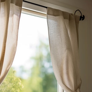 Rod pocket Linen curtains, farmhouse curtains, linen curtains for bedroom, linen curtains for living room. Farmhouse Charm Linen curtains
