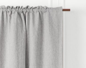 Linen Blackout Curtain, Rod Pocket, Farmhouse Bedroom Curtains
