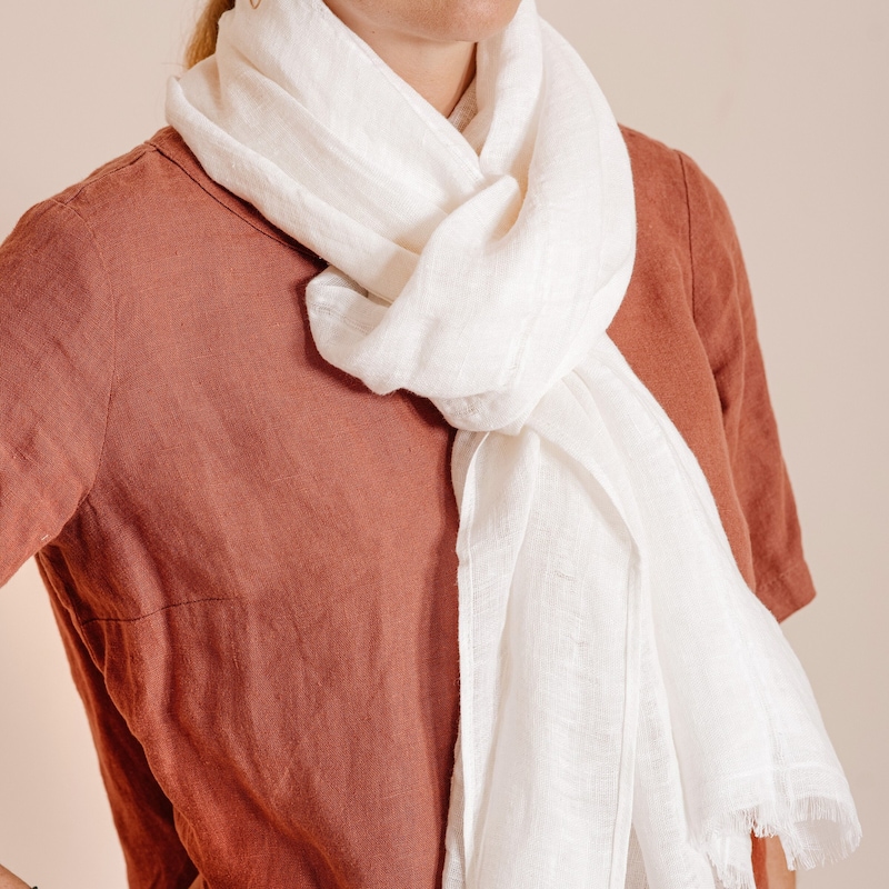Off White Thin Ribbed Scarf main image 0