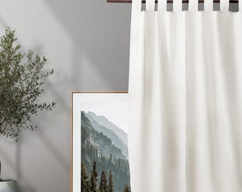 Linen Blackout Curtain, Tab Top, Farmhouse Bedroom Decor