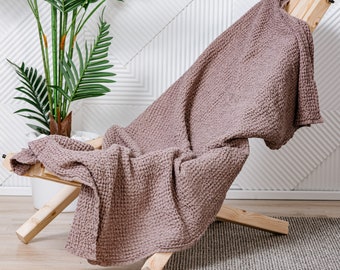 Linen Cotton Waffle Bath Towel, Absorbent Bathroom Decor