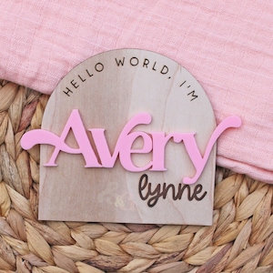Hello WORLD baby Announcement Sign
