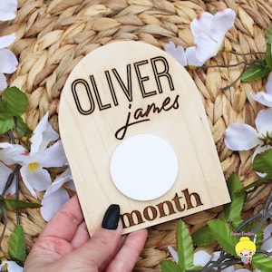 Cartes jalons arche en bois | Arche | Cartes d'étape effaçables réutilisables | Ensemble de noms personnalisés | Marqueur d'étape | Décoration bohème, bébé durable