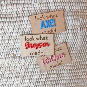 Look what I made Magnet, Kids art work magnet, custom kids magnets, name magnets