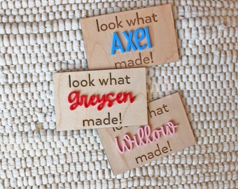 Look what I made Magnet, Kids art work magnet, custom kids magnets, name magnets