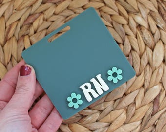 Benutzerdefinierte Acryl Badge Buddy, Krankenschwester Badge Buddy, ID-Halter, Badge Buddy Badge, Badge Accessoires, Blume Badge Buddy, erweiterte Größen