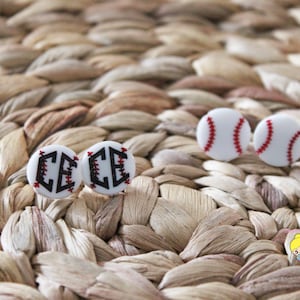 Monogram baseball earring, baseball earrings, customized baseball earrings, monogram gift, personalized earrings, baseball, earrings, unique