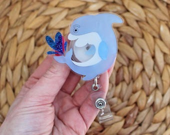 Dolphin Badge Reel, custom name badge reel, Personalized Retractable ID Badge Holder, name badge  Reel, work name badge, ocean badge reel