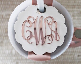 Monogram Stanley Name Plate, Monogram Stanley Topper, tumbler topper, name plate
