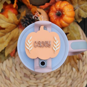 Custom Name Stanley Topper, Stanley Topper, Pumpkin Tumbler Topper, Fall Pumpkin Stanley Topper