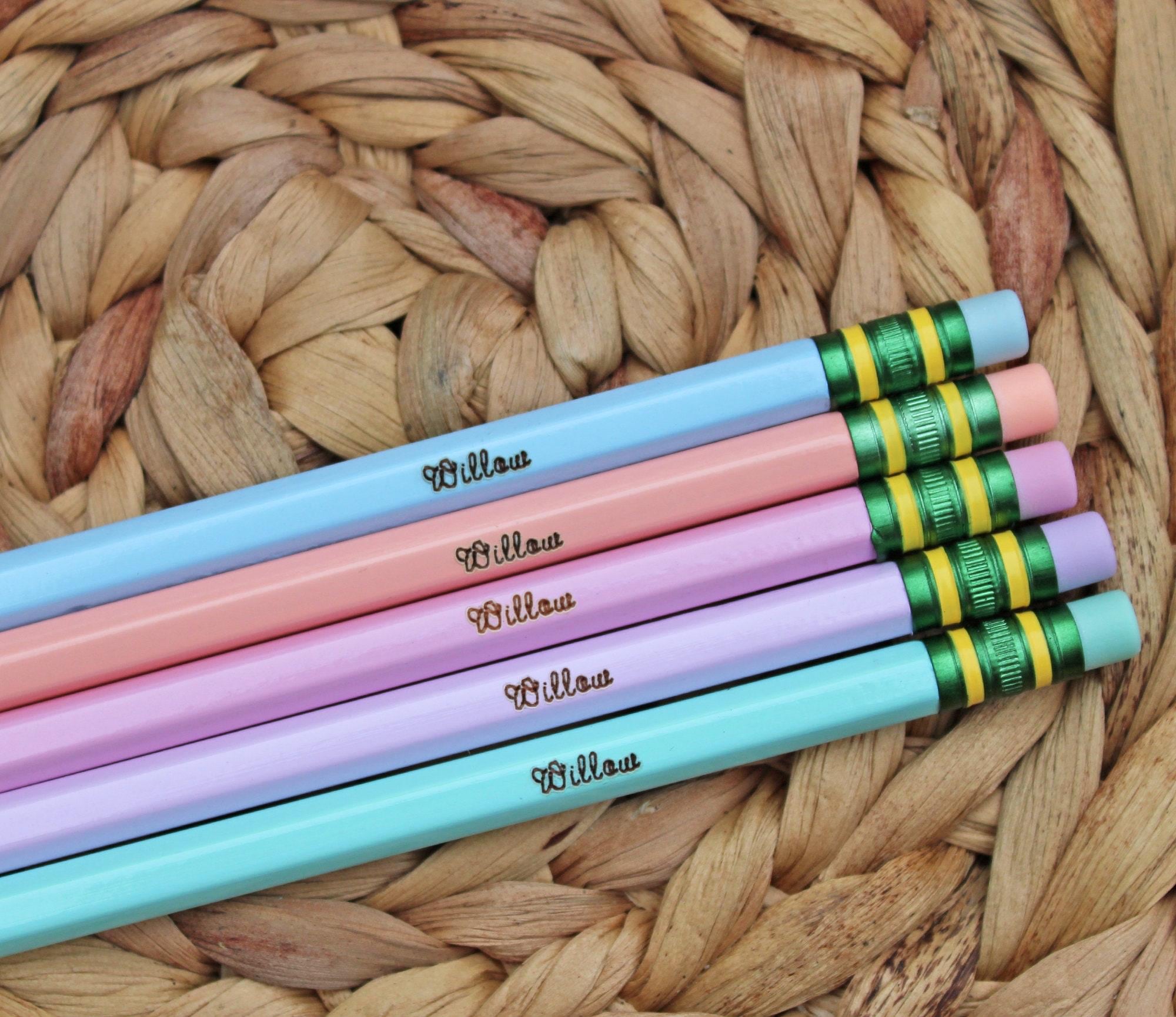 Engraved Pencils, Custom Name Pencils , Engraved Name Pencil Set, Back ...