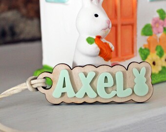 Easter Name Basket tag, Easter tag, bunny tag, custom Easter basket tag