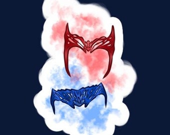 Scarlet Witch & Wiccan Crown Sticker - Wanda Maximoff Billy Maximoff - Agatha All Along