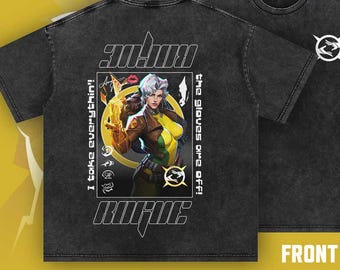 ローグ – マーベルライバルズ アシッドウォッシュ オーバーサイズTシャツ | 250 GSM | ヴィンテージルック